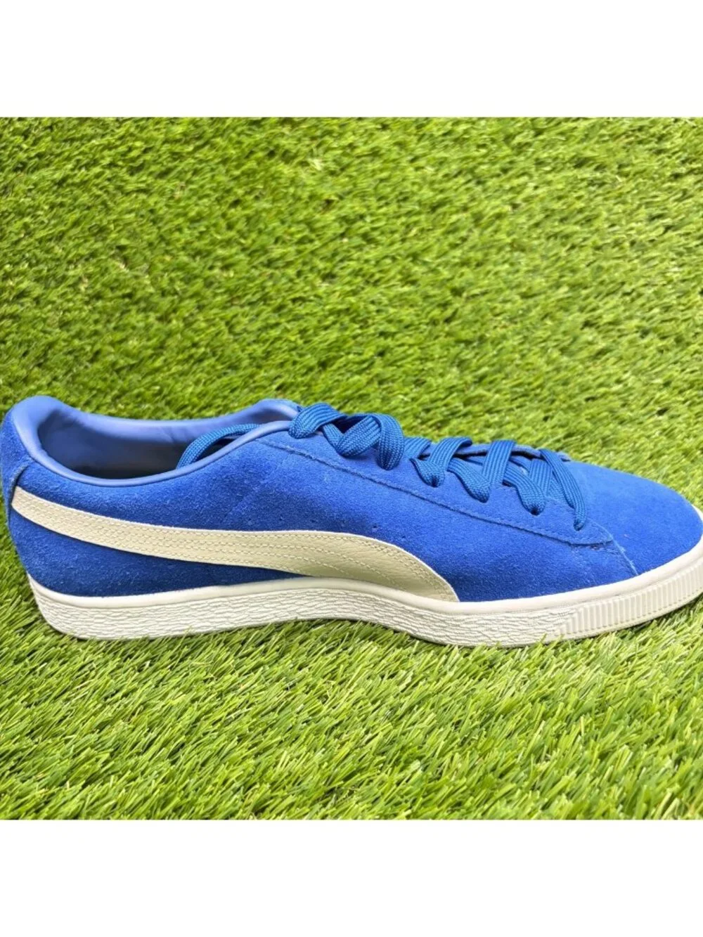 Puma Suede Classic Pastime Mens Size 11.5 Blue White Athletic Shoes Sneakers